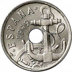 Large Obverse for 50 Céntimos 1949 coin