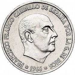 Large Obverse for 50 Céntimos 1966 coin