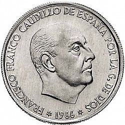 Large Obverse for 50 Céntimos 1966 coin