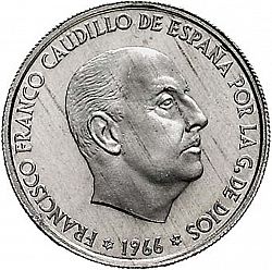 Large Obverse for 50 Céntimos 1966 coin
