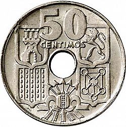 Large Reverse for 50 Céntimos 1949 coin