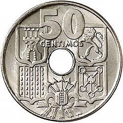 Large Reverse for 50 Céntimos 1949 coin