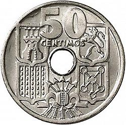 Large Reverse for 50 Céntimos 1963 coin