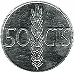 Large Reverse for 50 céntimos 1975 coin