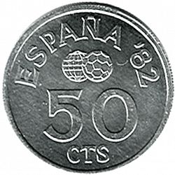 Large Reverse for 50 céntimos 1980 coin