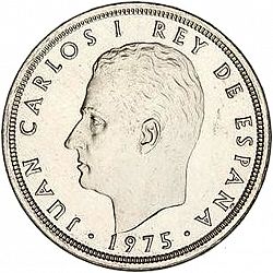 Large Obverse for 50 Pesetas 1975 coin