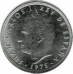 Large Obverse for 50 Pesetas 1975 coin