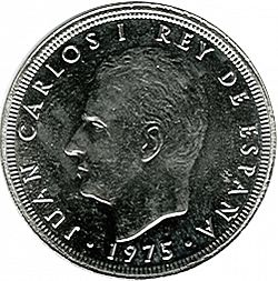 Large Obverse for 50 Pesetas 1975 coin