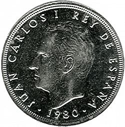Large Obverse for 50 Pesetas 1980 coin