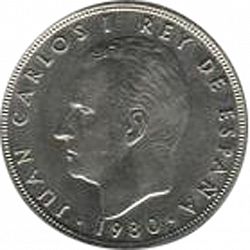 Large Obverse for 50 Pesetas 1980 coin