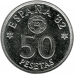 Large Reverse for 50 Pesetas 1980 coin