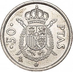 Large Reverse for 50 Pesetas 1984 coin