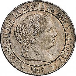 Large Obverse for 5 Céntimos Escudo 1867 coin