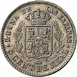 Large Reverse for 5 Céntimos Real 1856 coin