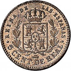 Large Reverse for 5 Céntimos Real 1859 coin