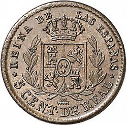 Large Reverse for 5 Céntimos Real 1860 coin