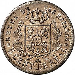 Large Reverse for 5 Céntimos Real 1861 coin