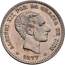 Large Obverse for 5 Céntimos 1877 coin
