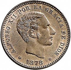 Large Obverse for 5 Céntimos 1878 coin