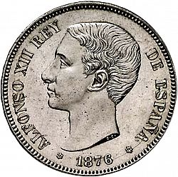 Large Obverse for 5 Pesetas 1876 coin