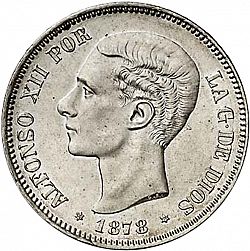 Large Obverse for 5 Pesetas 1878 coin