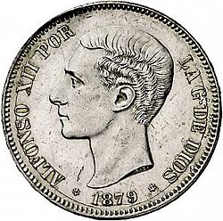 Large Obverse for 5 Pesetas 1879 coin
