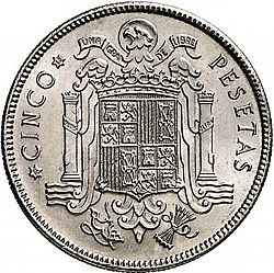 Large Reverse for 5 Pesetas 1949 coin