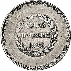 Large Obverse for 5 Pesetas 1823 coin