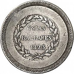 Large Obverse for 5 Pesetas 1823 coin