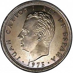 Large Obverse for 5 Pesetas 1975 coin