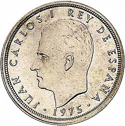 Large Obverse for 5 Pesetas 1975 coin