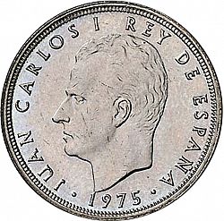 Large Obverse for 5 Pesetas 1975 coin