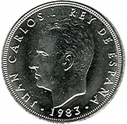 Large Obverse for 5 Pesetas 1983 coin