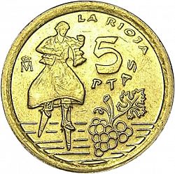 Large Obverse for 5 Pesetas 1996 coin