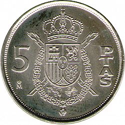 Large Reverse for 5 Pesetas 1989 coin