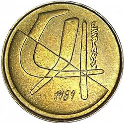 Large Reverse for 5 Pesetas 1989 coin