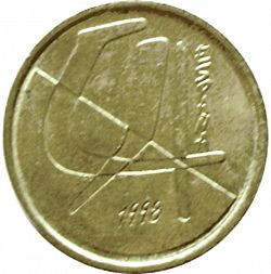 Large Reverse for 5 Pesetas 1998 coin