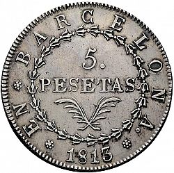 Large Reverse for 5 Pesetas 1813 coin