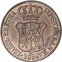 Large Obverse for 6 Cuartos 1836 coin
