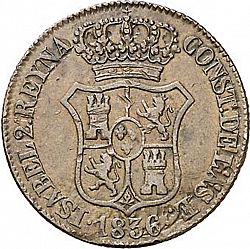 Large Obverse for 6 Cuartos 1836 coin
