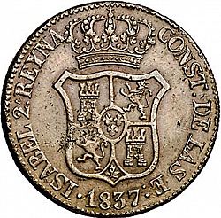 Large Obverse for 6 Cuartos 1837 coin