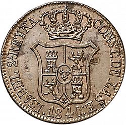 Large Obverse for 6 Cuartos 1840 coin