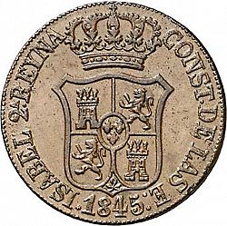 Large Obverse for 6 Cuartos 1845 coin