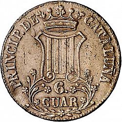 Large Reverse for 6 Cuartos 1837 coin