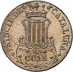 Large Reverse for 6 Cuartos 1844 coin
