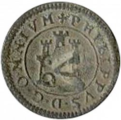 Large Obverse for 6 Maravedies 1636 coin