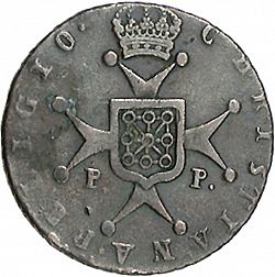 Large Reverse for 6 Maravedies 1820 coin