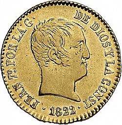 Large Obverse for 80 Reales 1822 coin