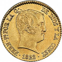 Large Obverse for 80 Reales 1822 coin