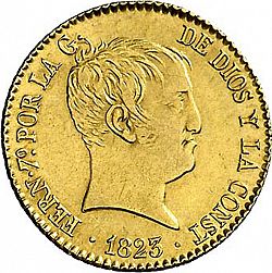 Large Obverse for 80 Reales 1823 coin